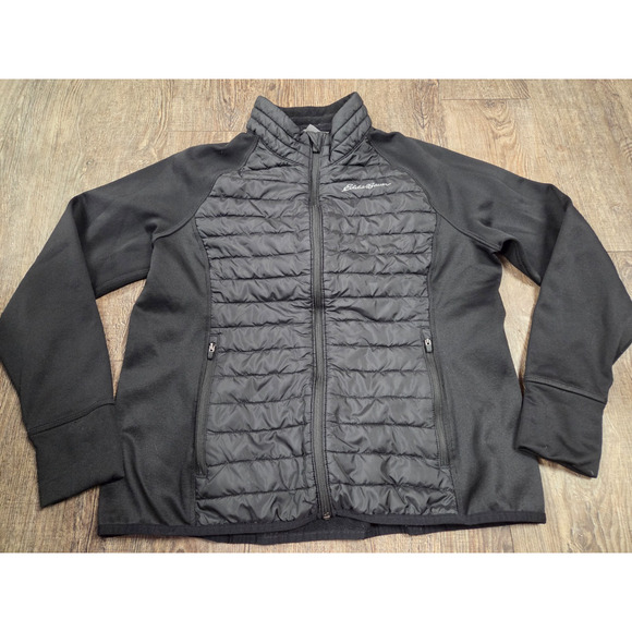 Eddie Bauer Emberlite Hybrid Parka Dark Gray/Black Thin Jacket Coat XL Women's - Picture 1 of 4